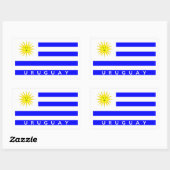 ウルグアイ国旗の記号名文字 長方形シール (シート)