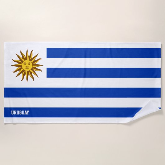 ウルグアイ国旗の輝かしい愛国心 ビーチタオル (正面)