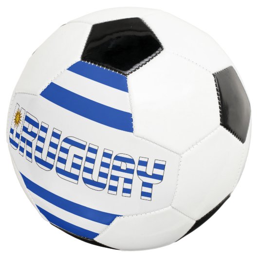 ウルグアイ国旗の青い白い太陽、5月の愛国心 サッカーボール (3/4)