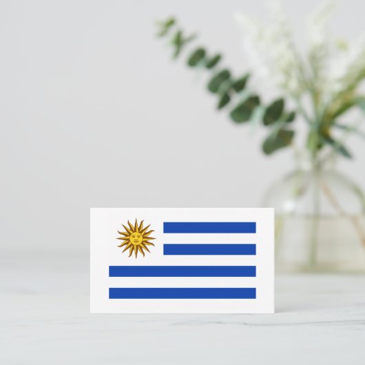 ウルグアイ国旗 名刺 (スタンド正面)