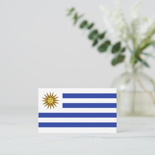 ウルグアイ国旗 名刺 (スタンド正面)