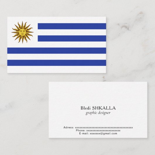 ウルグアイ国旗 名刺 (正面/裏面)