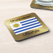 ウルグアイ国旗+文字コースター コースター (左側)