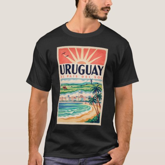 ウルグアイ文化イラスト旅行アートヴィンテージ Tシャツ (正面)