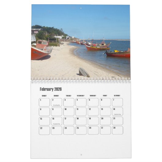 ウルグアイ暦 カレンダー (2月 2026)