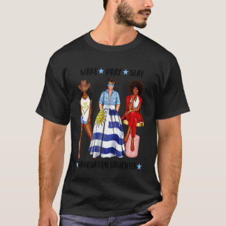 ウルグアイ系アフリカ人女性の娘 ウルグアイの国旗 Tシャツ