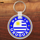 ウルグアイ製の製品国旗表示 キーホルダー (正面)