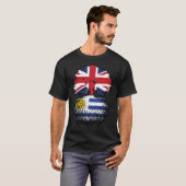 ウルグアイ・ウルグアイ英国ツリールーツ国旗 Tシャツ (正面フル)