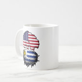 ウルグアイ・ウルグアイ・アメリカ合衆国ツリールーツ国旗 コーヒーマグカップ (正面左)