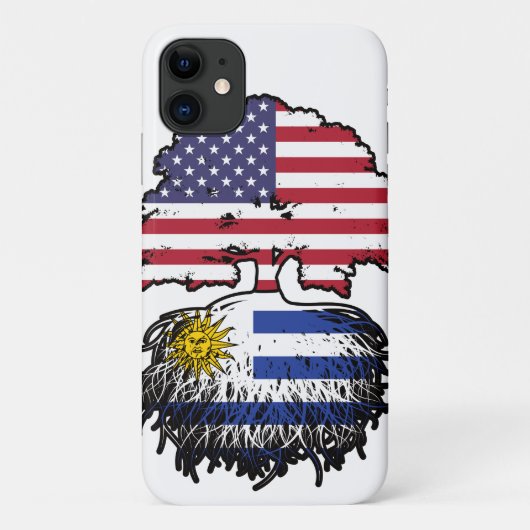 ウルグアイ・ウルグアイ・アメリカ合衆国ツリールーツ国旗 Case-Mate iPhoneケース (裏面)