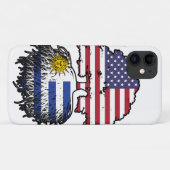 ウルグアイ・ウルグアイ・アメリカ合衆国ツリールーツ国旗 Case-Mate iPhoneケース (裏面(横))