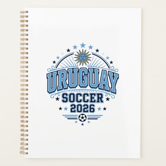 ウルグアイ サッカー 2026 サッカー 太字 国 Typography プランナー手帳 (正面)