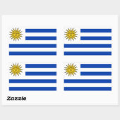 ウルグアイ*国旗のシール 長方形シール (シート)