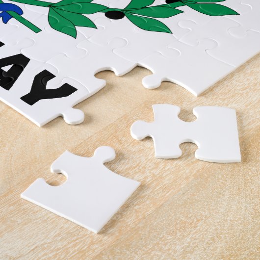 ウルグアイ-紋章/旗//記号紋章付き外衣 ジグソーパズル (側面)