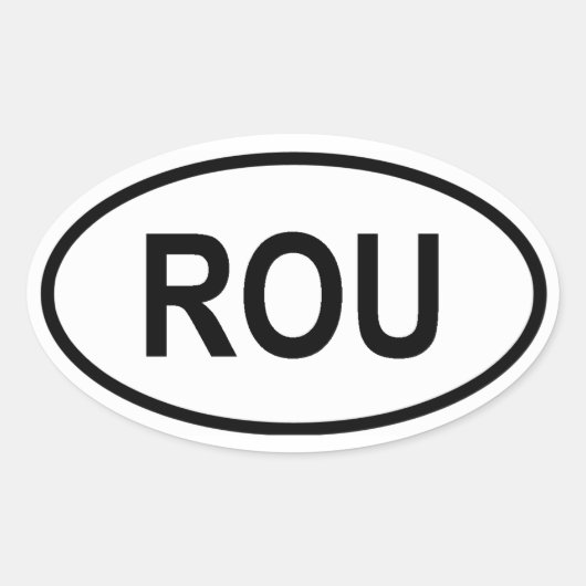 ウルグアイ「ROU」 楕円形シール (正面)