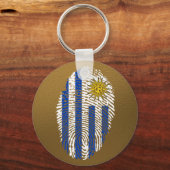 ウルグアイtouch指紋フラグ キーホルダー (正面)