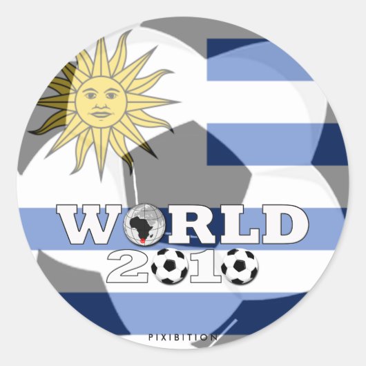 ウルグアイW杯ステッカー ラウンドシール (正面)