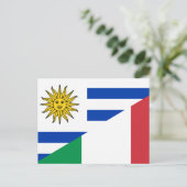 ウルグイタリアンアイ国旗 ポストカード (スタンド正面)