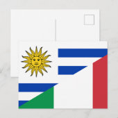 ウルグイタリアンアイ国旗 ポストカード (正面/裏面)