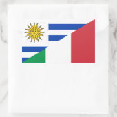 ウルグイタリアンアイ国旗 長方形シール (バッグ)
