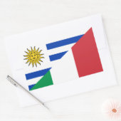 ウルグイタリアンアイ国旗 長方形シール (封筒)