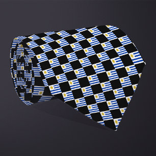 ウルグ市松模様にアヤ国旗のパターン ネクタイ