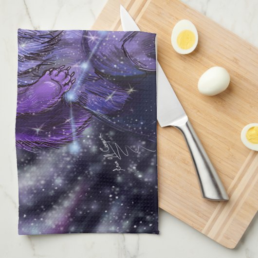 ウルサ・マイナーとスター専攻の・ベア キッチンタオル (四つ折り)