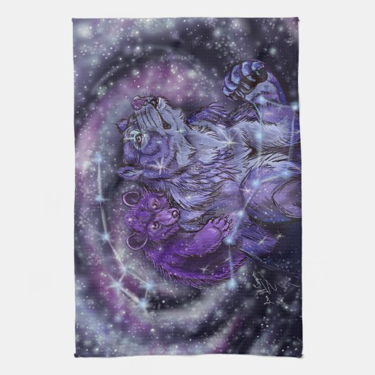 ウルサ・マイナーとスター専攻の・ベア キッチンタオル (縦)