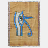 ウルスの青い目、古代エジプトのワジェット スローブランケット (正面縦)