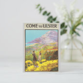 ウルスター来ブリティッシュ諸島へのヴィンテージ旅行ポスター ポストカード (スタンド正面)