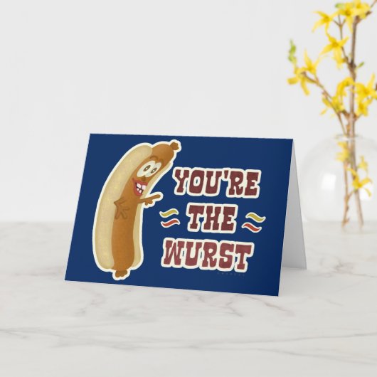 ウルストブラおもしろいトウルストオクトーバーフェストユーモア カード (黄色い花)