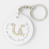 ウルスラのモノグラムの手紙Uの名前および意味キーホルダー キーホルダー (裏面)