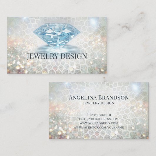 ウルトラきらめくモンド宝石商ジュエリー設計者 名刺 (正面/裏面)