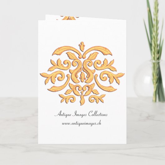 ウルトラエレガントギルドダマスクウェディング招待状 招待状 (裏面)