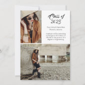 ウルトラエレガント5フォトシック卒業招待状 招待状 (裏面)