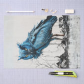 ウルトラガーディアン鮮やかブルーフクロウ混沌としたデコップページ 薄葉紙 (クラフト)