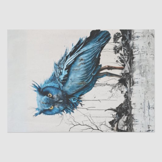 ウルトラガーディアン鮮やかブルーフクロウ混沌としたデコップページ 薄葉紙 (正面)