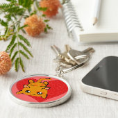 ウルトラキュートかわいいアニメ子猫 キーホルダー (側面)