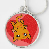 ウルトラキュートかわいいアニメ子猫 キーホルダー (正面)