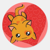 ウルトラキュートかわいいバレンタイン子猫 ラウンドシール (正面)