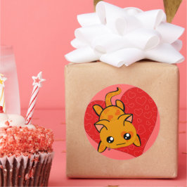 ウルトラキュートかわいいバレンタイン子猫 ラウンドシール