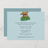 ウルトラキュートサファリレオパード誕生日招待状 インビテーションポストカード (正面/裏面)