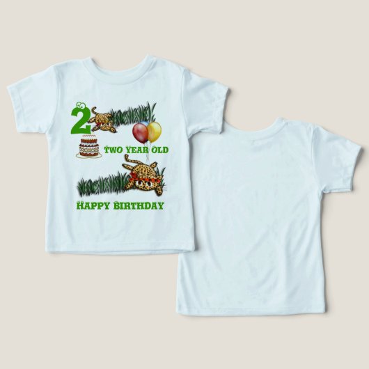 ウルトラキュートレオパードサファリ誕生日招待状ウィット (デザイン正面&裏面)