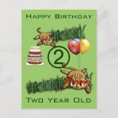 ウルトラキュートレオパードサファリ誕生日招待状ウィット インビテーションポストカード (正面)