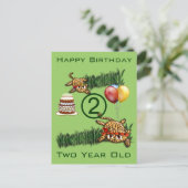 ウルトラキュートレオパードサファリ誕生日招待状ウィット インビテーションポストカード (スタンド正面)