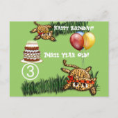 ウルトラキュートレオパードサファリ誕生日招待状ウィット インビテーションポストカード (正面)