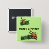 ウルトラキュートレオパードサファリ誕生日招待状ウィット 缶バッジ (正面&裏面)