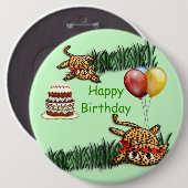 ウルトラキュートレオパードサファリ誕生日招待状ウィット 缶バッジ (正面&裏面)