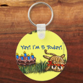 ウルトラキュートレオパードサファリ誕生日招待状 キーホルダー (正面)