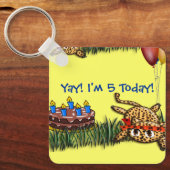 ウルトラキュートレオパードサファリ誕生日招待状 キーホルダー (正面)